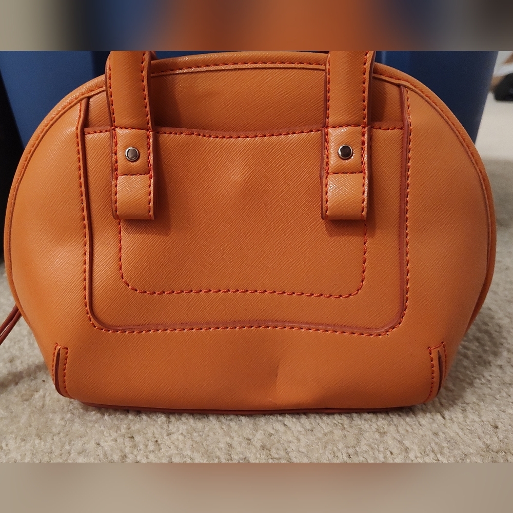 Nine West Shoulder Crossbody Bag Purse Hand Bag, Orange, Faux Leather - Picture 2 of 11